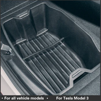 Už TeslaModel3 Automobilių Galinis Kamieno Organizatorius talpinimo Vandeniui Auto Galiniai Bako Atveju Dėklas Tesla Model 3 priedai