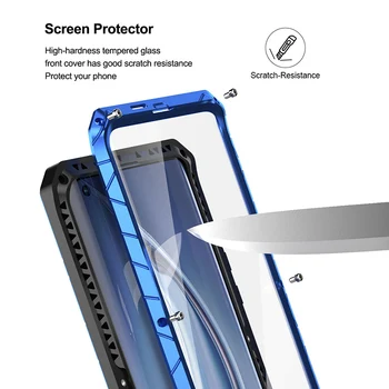 Už Xiaomi 10 Mi 11 Telefoną Atveju Sunku Aliuminio Metalas Grūdintas Stiklas Screen Protector, Sunkiųjų Padengti Xiaomi 10 Pro Mi11 Atvejais