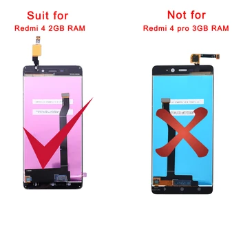 Už Xiaomi Redmi 4 Lcd Ekranu Išbandyti LCD Ekranas+Touch Ekranas Pakeisti Xiaomi Redmi 4 2GB RAM 5.0