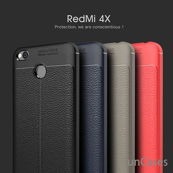 Už Xiaomi Redmi 4X Atveju 5.0 colių Naujas Prabangus Ultra-Plonas Minkštos TPU Odiniai Telefono Dėklai Xiaomi Redmi 4X4 X Pro Telefonas Krepšiai, Dėklai