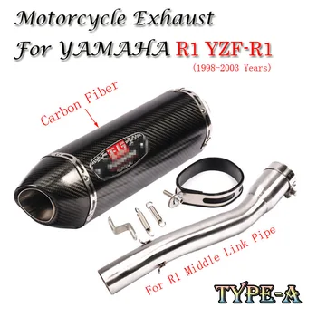 Už Yamaha R1 YZF-R1 1998-2003 Yoshimura Išmetimo Motociklu Pabėgti Duslintuvo Nuimamas DB Žudikas Viduryje Ryšio Nuorodą Vamzdis