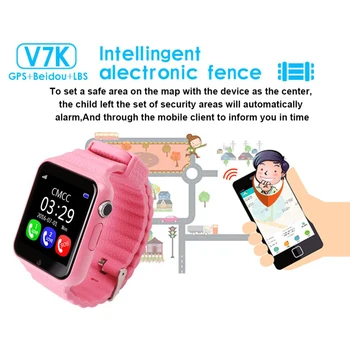 V7K Vaikų Smart Žiūrėti GPS Tracker, Su Kamera Vietą Berniukas Telefonas, SOS Pagalbos Security For Android 