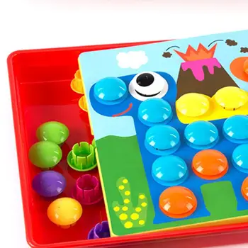 Vaikai 3D Dėlionės, Žaislų Spalvotų Mygtukų Montavimas Grybai Nagai Rinkinys Kūdikių Kūrybos Mozaika Paveikslų Dėlionės Valdybos Švietimo Žaislai