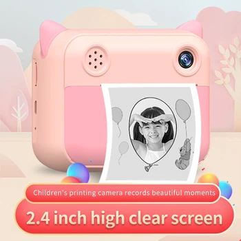 Vaikai Kamera momentinės vaizdo Kamera Vaikams 1080P Skaitmeninė vaizdo Kamera Su Šilumos Foto Popierius Mielas Vaikas Toy Kamera Kalėdų Dovana