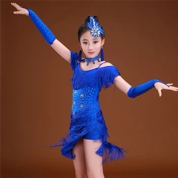 Vaikai lotynų Šokių Suknelės Mergaitėms Pakraštyje Suknelė Kutas Salsa China Etape Sportinių Rezultatų Šokių Praktikos Drabužiai