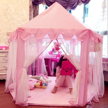 Vaikai Princesė Pink Pilis Palapinės Nešiojamų Berniukų, Mergaičių Patalpų Lauko Sodo Lankstymo Žaisti Palapinė Lodge Vaikams, Kamuoliukų Baseinas Playhouse