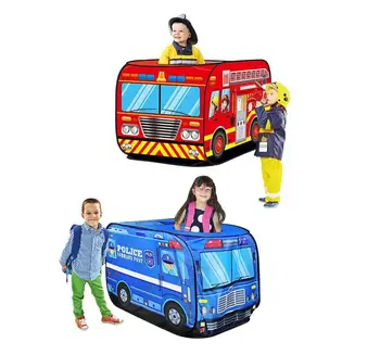Vaikai Vaikai Linkę Popup Play Palapinė Žaislas, Lauko, Sulankstomas Playhouse Fire Truck Policijos Automobilių Žaidimas Namo Autobusų Palapinė Patalpų Lauko Žaidimas