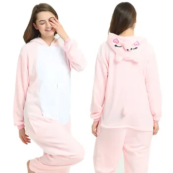 Vaikas Suaugusių Kiaulių Kigurumi Onesie Moterų Gyvūnų Kostiumas Išgalvotas Minkštas Anime Cosplay Sleepwear Vaikas, Berniukas, Mergaitė Žiemą Jumpsuit