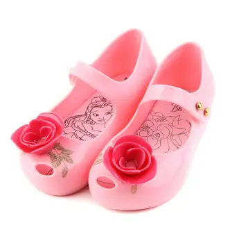 Vaikų Vasaros Batai Mini Melissa Sparkle Bowknot mados sandalai Vaikus Mergaičių Grožio ir žvėrys rožių pienelis batai SH0104