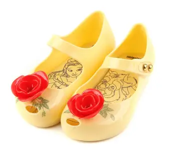 Vaikų Vasaros Batai Mini Melissa Sparkle Bowknot mados sandalai Vaikus Mergaičių Grožio ir žvėrys rožių pienelis batai SH0104