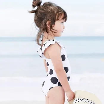 Vaikų Vasaros maudymosi kostiumėlį Mielas Sijonas maudymosi kostiumėlį Mergaičių maudymosi kostiumėlį Polka Dot Rankovių vientisas maudymosi kostiumėlis Naujausias Mados Naujagimiui