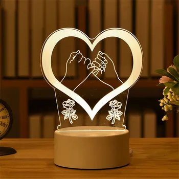 Valentino Dienos Dovana, Meile 3D Lempos Akrilo LED Nakties Šviesos Lokys Valentino Dovana Rose Lokys Pateikti Velykų Dekoracija Draugei