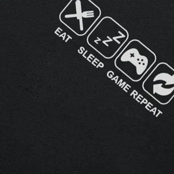 Valgyti, Miegoti Žaidimas Pakartoti Žaidėjus Geek Kompiuterį, Juokingi Marškinėliai Marškinėlius Vyrų Medvilnės trumpomis Rankovėmis T-shirt Viršuje Camiseta
