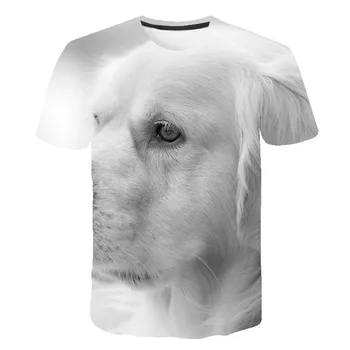 Vasaros 2020 3D gyvūnų šunų t-shirt, berniukų ir mergaičių, mada, T-marškinėliai, vaikų asmeninį spausdinami vaikų drabužiai