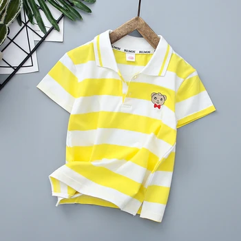 Vasaros 2020 nauji trumparankoviai marškinėliai - pastelinės spalvos juostele išsiuvinėti lokys trumparankoviai ritininės vaikų marškinėliai