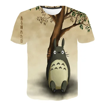 Vasaros 3D kūdikių, mergaičių drabužiai Totoro Pokemon vaikiški marškinėliai Ghibli Kawaii camisetas Hayao Miyazaki Mielas Animacinių filmų Anime marškinėliai Topai