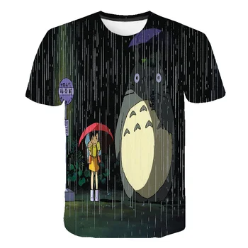 Vasaros 3D kūdikių, mergaičių drabužiai Totoro Pokemon vaikiški marškinėliai Ghibli Kawaii camisetas Hayao Miyazaki Mielas Animacinių filmų Anime marškinėliai Topai