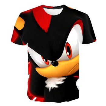 Vasaros Vaikų marškinėliai Ežys Sonic Trumpas Rankovės Viršuje Animacinių filmų T-shirt 4-14 Metų amžiaus Streetwear