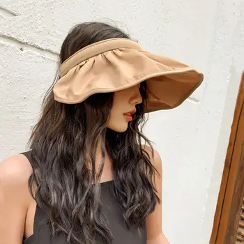 Vasarą moterys skrybėlę 2020 m. saulės padengti veidą saulė capdeformation lankelis shell tuščios skrybėlės viršų kibiro kepurę