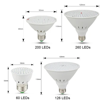 VBS E27 110/220V viso Spektro Led Lempos Augalams 4W 8W 18W LED Augti Šviesos efektą Sukeliančių Hydroponic Daržovių, Gėlių Fitolampy
