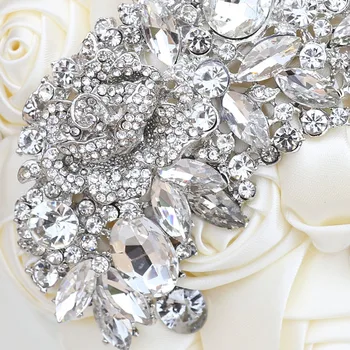 Vestuvių Puokštės Crystal Satin Valdos Dirbtinės Gėlės Juostelės Vestuvių Nuotakos Bridesmaid, Diamond Puokštė Flores De Boda W445