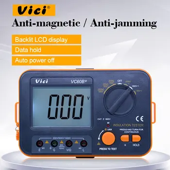 VICI VICHY VC60B+ Izoliacijos Varža Testeris Megohmmeter Ohmmeter Voltmeter DVM 1000V 2G w/ LCD Apšvietimas