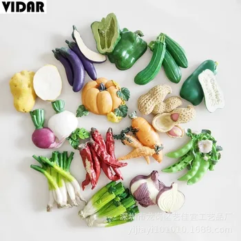 VIDAR Augalinių Maisto produktų Imitavimo Dervos Šaldytuvas Pasta, Moliūgų, Bulvių, Pipirų Magnetas 3D Stereo Magnetas