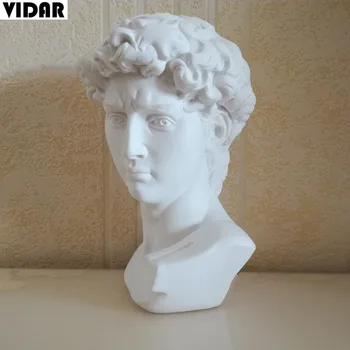 VIDAR Aukštos Kokybės 15cm David Mini Dervos Imitacija Gipso Statulą Europos Galvą Apdaila