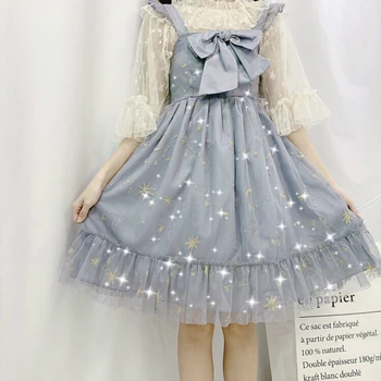 Viktorijos suknelė 2020 naują pavasario minkštas sesuo vasaros super pasakų bowknot akių siuvinėjimo gothic lolita kasdien suspender suknelė mergaitėms