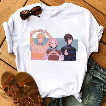Viršūnės Anime Naruto T-Shirt Moterims, Mielas Marškinėliai Moterims Streetwear Harajuku Prarasti Japonijos Marškinėlius trumpomis Rankovėmis, grafinis Tee Moteris