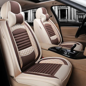 Visiška linų pluošto automobilių sėdynės padengti automobilių sėdynės apima seat leon 1 2 3 5f mk1 mk2 mk3 toledo 2