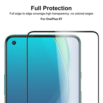 Visiškai Padengti Grūdinto Stiklo Oneplus 8T Screen Protector 3D 9H Visą apsauginės Plėvelės Telefono Apsaugos Suderinama su 1+8T Flim