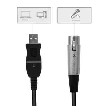 VISĄ 3M USB Male, kad XLR Female Mikrofonas, USB MIC Link Cable Naujas