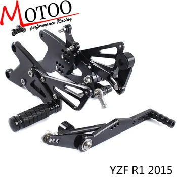 Visą CNC aliuminio Motociklo kojoms footpeg Rearset pedalo Galiniai rinkiniai, Galiniai Nustatyti YAMAHA YZFR1-2017