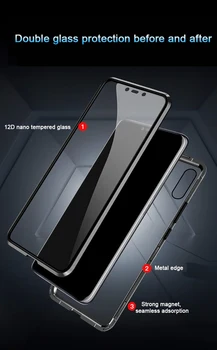 Visą Magnetinis Dangtelis Atveju Xiaomi Mi F1 Atveju 360 dvigubi šoniniai Stiklai Padengti Xiaomi Mi Sumaišykite 2S Magnetas Metalo Xiaomi Mi MIX3