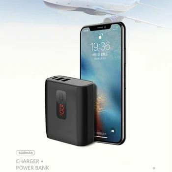 Vogek Sulankstomas Kištuko 2 in 1 USB Kroviklį Power Bank iPhone Samsung Tablet Dual USB LED Powerbank Išorės Baterija Bankas
