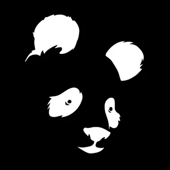 Volkrays Mados Automobilių Lipdukas Panda Bear Gyvūnų Motociklų Aksesuarų Atspindintis Vandeniui Vinilo Decal Juoda/Sidabrinė,11cm*13cm