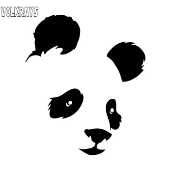 Volkrays Mados Automobilių Lipdukas Panda Bear Gyvūnų Motociklų Aksesuarų Atspindintis Vandeniui Vinilo Decal Juoda/Sidabrinė,11cm*13cm