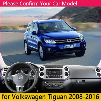 Volkswagen VW Tiguan MK1 2008~2016 neslystantis prietaisų Skydelio Kilimėlis Padengti Trinkelėmis skėtį nuo saulės Dashmat Priedai 2009 m. 2010 m. 2013 m. m. m.