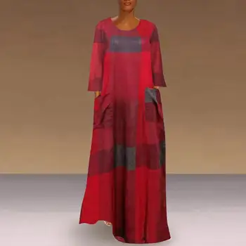 VONDA Spausdinti Sundress 2021 M. Rudenį Pledas Derliaus Ilga Suknelė Moterims Atsitiktinis ilgomis Rankovėmis Suknelės Bohemijos Vestidos Kratinys Skraiste