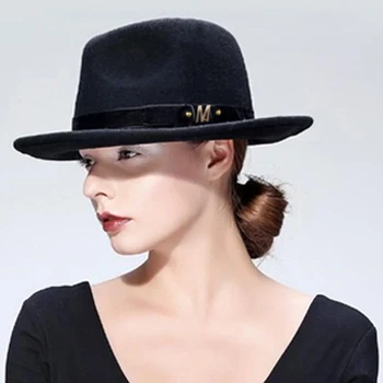 VTG Vilnos Moterų Platus Kraštų Vasaros Saulės Skrybėlę Laday Chapeu Feminino Džiazo Bažnyčios Fedora Kepurė Panama Sunhat Top Hat