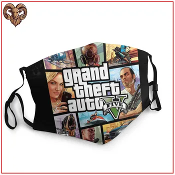 Vyrai facemasks kaukės gemalų apsaugos Grand Theft Auto, GTA Vyrų GTA5 daugkartinio naudojimo reguliuojamas kvėpuojantis medvilnės veidui kaukė