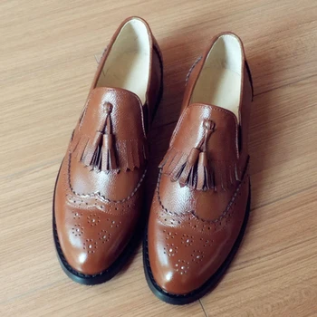 Vyrai natūralios odos brogues oksfordo butai bateliai vyrai rudos spalvos rankų darbo senovinių laisvalaikio sportbačiai odos butas batai 2020 m.