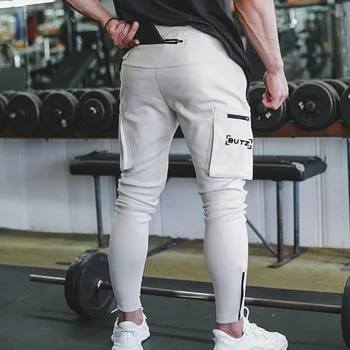 Vyriški Bėgimo Kišenėje Dizainas Sweatpants Naujas Medvilnės Kamufliažas Fitneso Kelnės Atsitiktinis Elastinės Kelnės Mados Mokymo Kostiumas Kelnės
