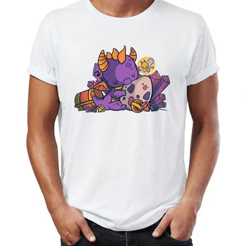 Vyriški Marškinėliai Akvarelė Spyro Vaikystės Herojus, Iliustracijų Piešimas Atspausdinta Tee