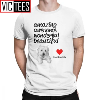 Vyriški T-Shirt Vakarų Škotijos Baltasis Terjeras šunelis Gražiausias Nuostabus Medvilnės Westie Marškinėliai Drabužių Žiemos Negabaritinius