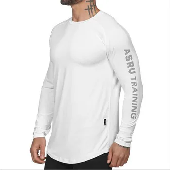Vyrų sporto long sleeve T-shirt vyrų atsitiktinis mados stora T-shirt vyrų fitneso T-shirt viršuje jogger
