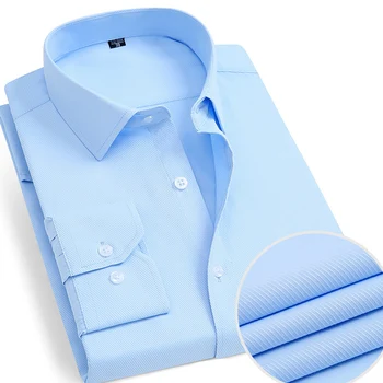 Vyrų Standartinio Ilgio Rankovės Pagrindinio Kišenėje Oficialaus Darbo Mygtuką Dryžuotas Marškinėliai