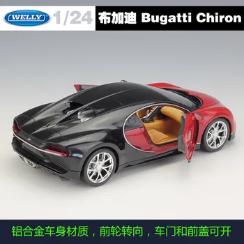 Welly 1:24 Bugatti Chiron mėlyna lydinio automobilio modelį Diecasts & Žaislas Transporto priemonių, Rinkti dovanas Ne nuotolinio valdymo tipas transporto žaislas