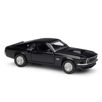 Welly 1:36 1969 Ford Mustang Boss 429 lydinio automobilio modelį pull-back transporto priemonė Rinkti dovanas Ne nuotolinio valdymo tipas transporto žaislas